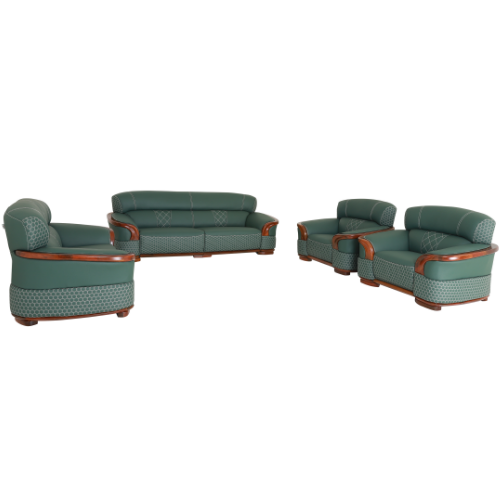 8 Seater Green Leather Sofa (SA546)