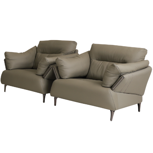 Grey Leather Sofa (SA561)