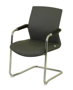 Grey Faux Leather Chair – Ergonomic Office & Meeting Room Seating - Image 2