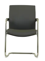 Grey Faux Leather Chair – Ergonomic Office & Meeting Room Seating
