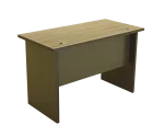Modern Office Table – Elephant Gray Wood Grain Desk with Drawers - Image 2