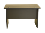 Modern Office Table – Elephant Gray Wood Grain Desk with Drawers - Image 3