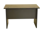 Modern Office Table – Elephant Gray Wood Grain Desk with Drawers - Image 3