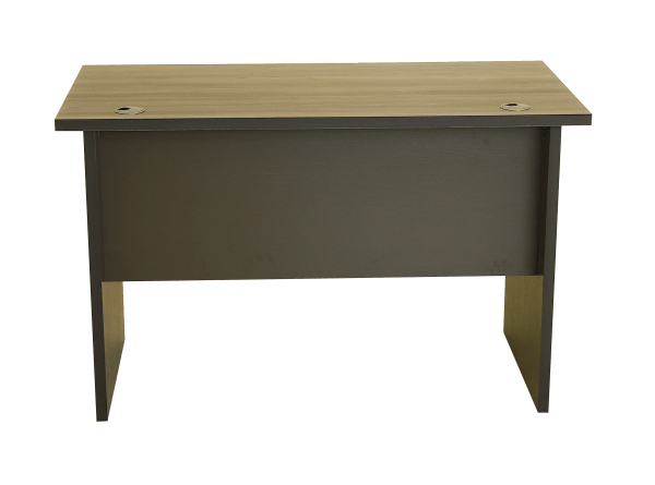 Modern Office Table – Elephant Gray Wood Grain Desk with Drawers - Image 3