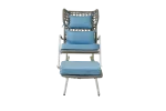 Outdoor Rocking Chair Set – Braided Rope Leisure Set with Footstools - Image 4