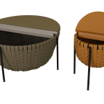 Saddle Leather Storage center table