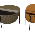 Saddle Leather Storage center table