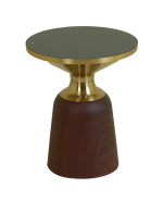 Hourglass-shaped light luxury wood grain side table - Image 2