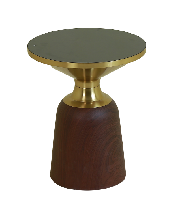 Hourglass-shaped light luxury wood grain side table - Image 2