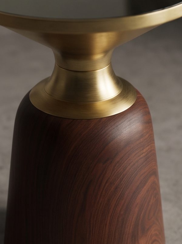 Hourglass-shaped light luxury wood grain side table - Image 6