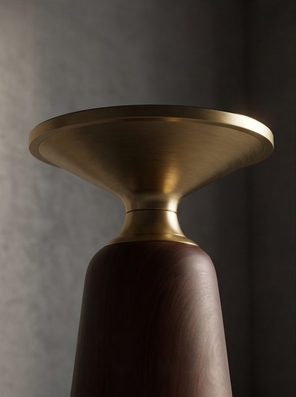 Hourglass-shaped light luxury wood grain side table - Image 7