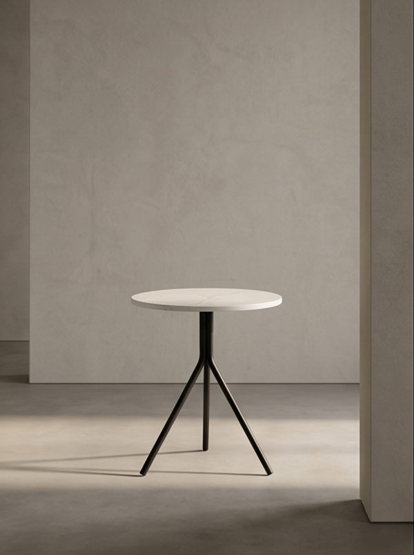 white marble base and black veining——Minimalist side table - Image 6