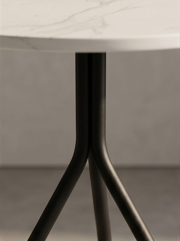 white marble base and black veining——Minimalist side table - Image 5