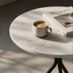 white marble base and black veining——Minimalist side table