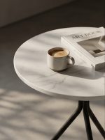 white marble base and black veining——Minimalist side table