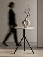 white marble base and black veining——Minimalist side table - Image 4