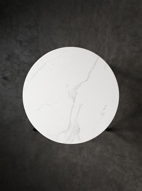 white marble base and black veining——Minimalist side table - Image 3