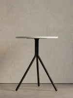 white marble base and black veining——Minimalist side table - Image 3