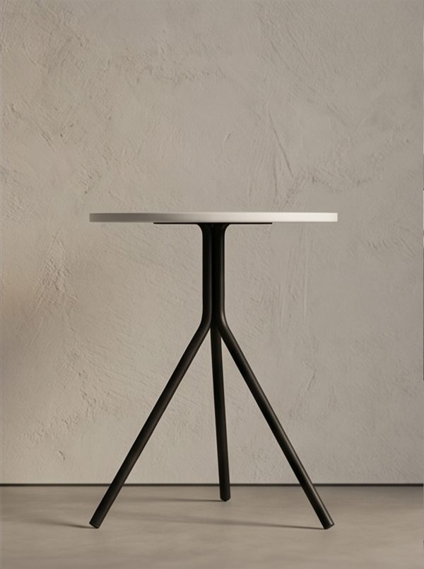 white marble base and black veining——Minimalist side table - Image 2