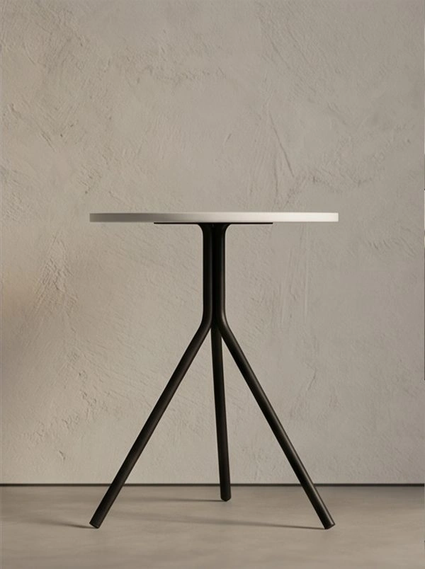 white marble base and black veining——Minimalist side table - Image 3