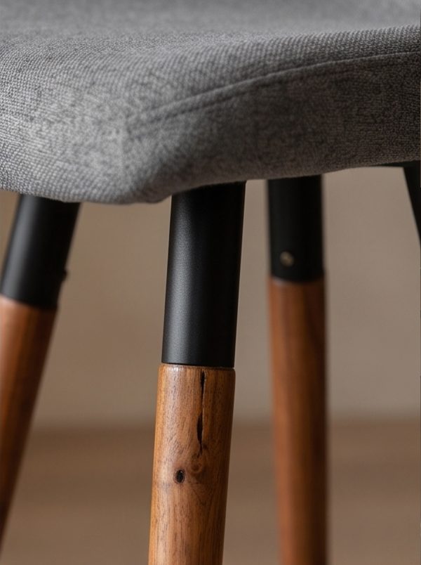 Nordic light luxury solid wood color-contrast bar stool - Image 7