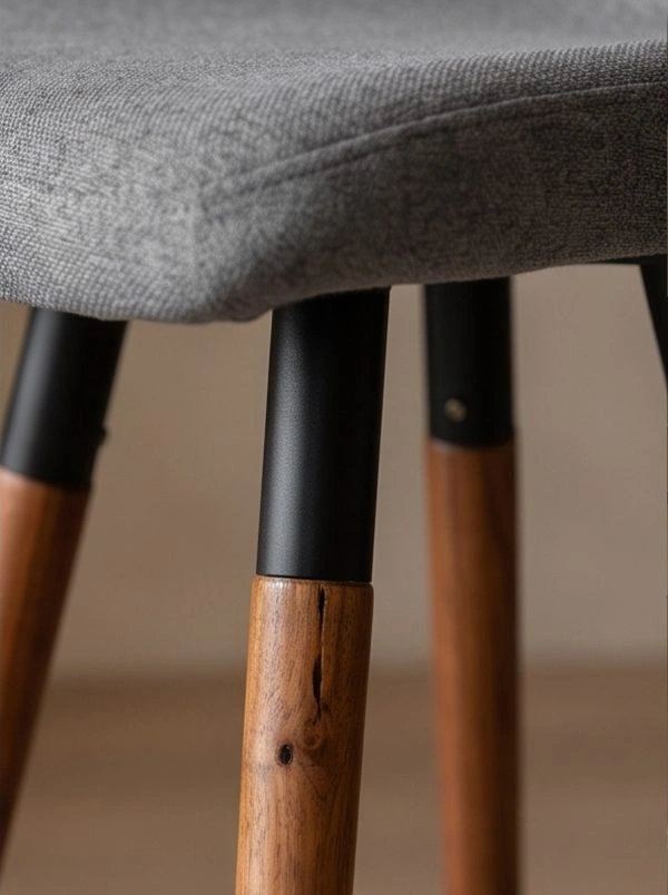 Nordic light luxury solid wood color-contrast bar stool - Image 7