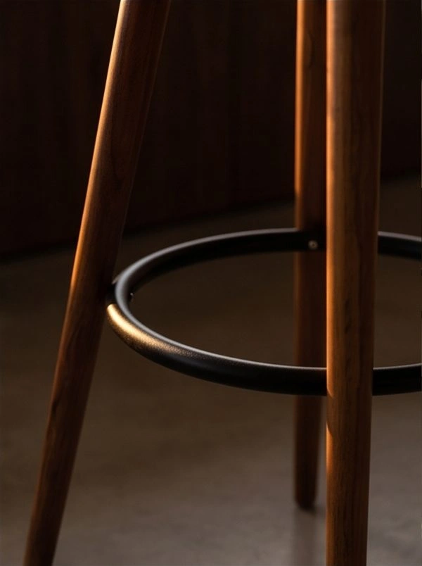 Nordic light luxury solid wood color-contrast bar stool - Image 6