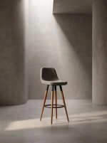 Nordic light luxury solid wood color-contrast bar stool - Image 3