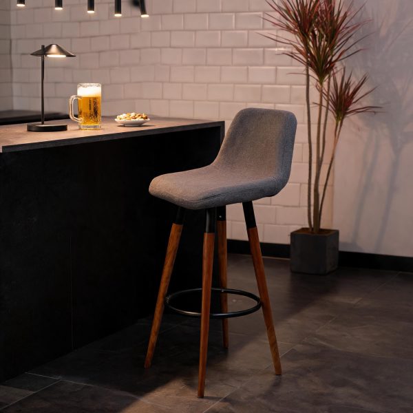 Nordic light luxury solid wood color-contrast bar stool - Image 2