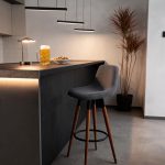 Nordic light luxury solid wood color-contrast bar stool