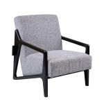 Minimalist Geometric Solid Wood Fabric Single Lounge Chair - Image 8