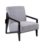 Minimalist Geometric Solid Wood Fabric Single Lounge Chair - Image 8