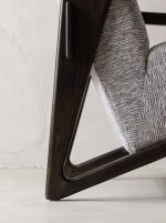 Minimalist Geometric Solid Wood Fabric Single Lounge Chair - Image 6