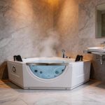 Double-person triangle smart massage bathtub