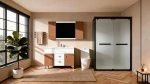 Matte black silent double sliding shower enclosure - Image 2
