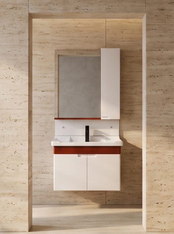 Wall-mounted minimalist double-door bathroom cabinet - Image 3