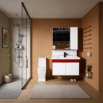 Wall-mounted minimalist double-door bathroom cabinet