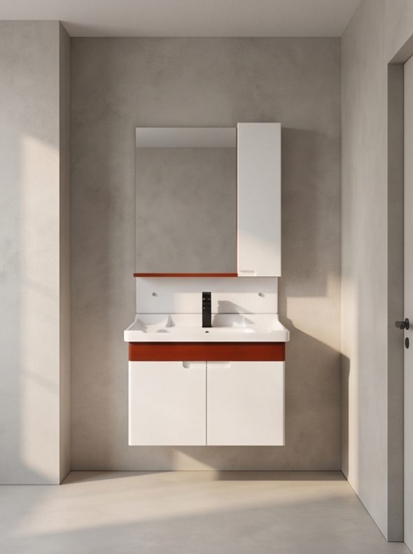 Wall-mounted minimalist double-door bathroom cabinet - Image 2